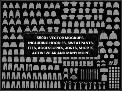 5,500+ Vector Silhouettes & Apparel Flats